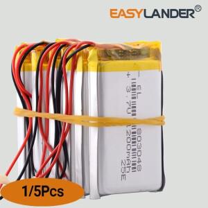 1/5Pcs 803048 Mp3 GPS 녹음 펜 블루투스 마사지 스캐너 3.7V 1200mAh 폴리머 리튬 Lipo 충전식 배터리