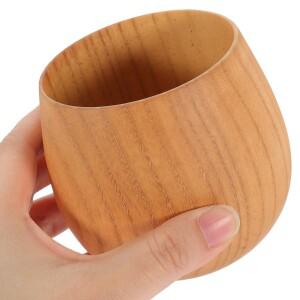 나무 머그잔 천연 질감 8cm 컴팩트 사이즈 보온 보냉 효과 넓은 직경의 음료 컵 차 커피 맥주 와인 야외용
