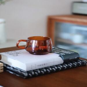 인스풍 킨토 앰버 커피잔 내열 클래식 레트로 복고풍 엔틱 유리컵 (커피 추출 및 서빙용)