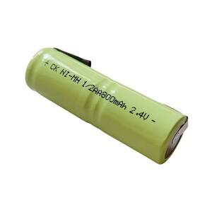 1/2AA 800mAh 2.4V NI-MH 충전식 배터리 HK688 FS326 면도기 칫솔 DIY 용 용접 탭 AA 셀