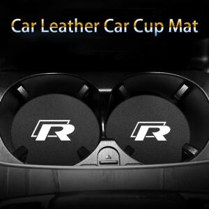 폭스바겐 R R라인 골프 티구안 투아렉 폴로 CC 파사트 B7 R36 시로코용 차량 컵홀더 매트 논슬립 커피 음료