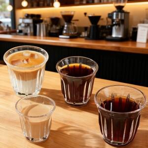 90/130/160/200ML 투명 유리 커피잔 내열 칵테일잔 맥주잔 아침 우유 카푸치노 라떼잔