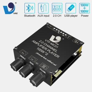 VIRE 듀얼 채널 Bluetooth 5.3 TPA3116 홈 오디오 전력 증폭기 보드 12V / 24V 디지털 2x100W 스테레오 앰