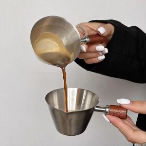 1PC 100ml 스테인레스 스틸 커피 추출 컵 에스프레소 이탈리아 액체 온스 밀크 자르