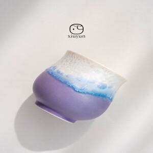 보라색 커피잔 수동 끓인 테이스팅 컵 카페홀 제품 유광 크리스탈 심플 스타일 미니 소형 소형  질감의 세