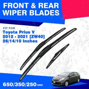 Toyota Prius V 2012 - ZW40 전면 후면 와이퍼 블레이드 26 14 10 앞 유리 윈드 스크린 창 J 후크 커버 리