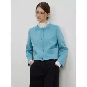 듀엘 라운드넥 스웨이드 자켓 D261PSG202 1036906