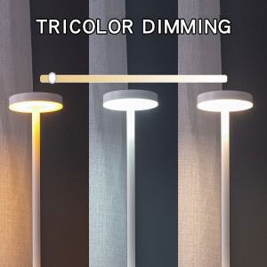 USB 충전식 LED 야간 조명 데스크 램프 3색 터치 메탈 테이블 침대 옆 야외 식사용 방 장식 선물