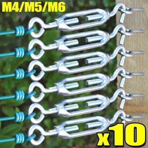 1-10PCS 스테인레스 스틸 후크 및 아이 턴버클 와이어 로프 장력 광택 리깅 하드웨어 조정 가능 가든