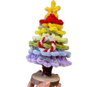 미니트리DIY키트 크리스마스 모루 트리 만들기 세트 장식 조명 포함 공예 키트