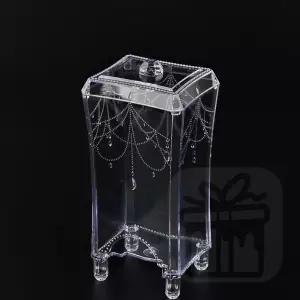 화장솜보관함 크리스탈화장솜케이스 화장대수납함