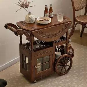 빈티지 다이닝 카트 엔틱 단일상품 원목 서빙 와인 호텔