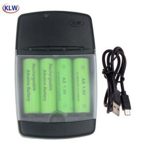 USB LR03 AA LR6 알카라인 1.5V 충전식 배터리 스마트 충전기(장난감 카메라용 스마트 LED 표시기 포함)
