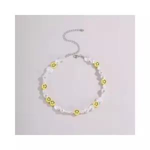 스마일 비즈목걸이 스마일 비즈목걸이 진주 선물목걸이 심플목걸이 컬러목걸이