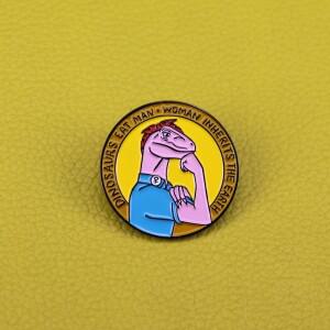 여자는 지구를 계승 페미니 소형스트 핀 로지 리베터 배지 공룡 브로치 의 전원 선물