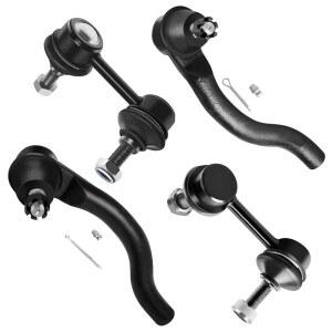 SCITOO 4pcs 전면 서스펜션 키트 아우터 타이 로드 엔드 스웨이 바 링크 핏 2006-2011 혼다 시빅용