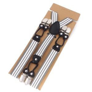 남성용 멜빵 버팀대 빈티지 성인 바지 스트랩 아버지 남편 선물 블랙 가죽 2.5x120cm