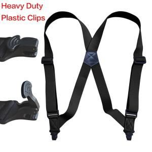 남성용 멜빵 작업 3.8cm 폭 2 플라스틱 클립 헤비 듀티 크고 키가 큰 트럭 운전사 조정 가능 탄성 바지 교