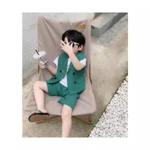 팜므 아동 남아 아기 정장 돌아기 여름 럭셔리 조끼 바지 세트설날