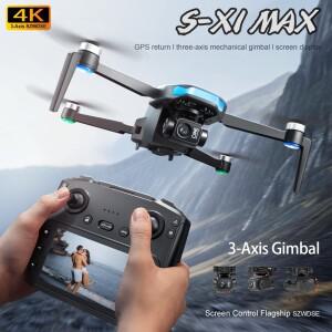 호환상품 S-X1 MAX 4K 전문가용 드론 HD 카메라 3축 짐벌 GPS 브러시리스 5G WIFI 스크린 리모컨 RC 쿼드콥