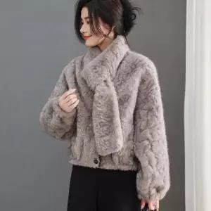 숏기장 뽀글이 퍼 일체형 라이크 도톰함 여자코트 모피 코트 램스울 원템1