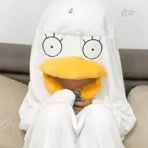 가정용 동물 캐릭터 수면복 플러시 소재 전신 후드 잠옷 귀여운 오리 디자인