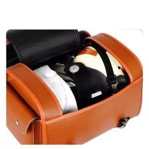 오토바이 헬멧보관함 트렁크 리어백 가방 무경계백 빈티지 가죽 수하물 박스 바구니 테일박스