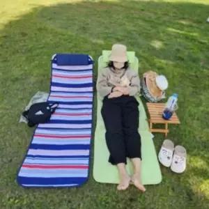 휴대용 등받이 그라운드 의자 공원 비치 베드 휴대용베드