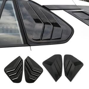 호환상품 토요타 라브4 2019-2025 카본 파이버 색상 후면 삼각 창 블라인드 셔터 커버  블랙 ABS 플라스틱