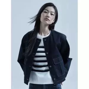 POLHAM 여성 긴팔 라운드넥 데님 자켓_PHG2DJ2030 104259