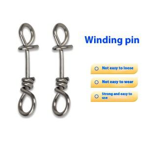 강화 된 스테인레스 스틸  잠금 스프링 클립 낚시 미끼 솔리드 링 안전 커넥터 후크 액세서리 50개