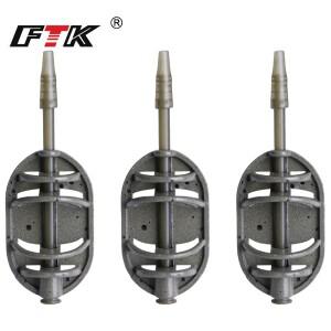 FTK 잉어 낚시 미끼통 30g/40g/50g 아연 합금  교체 디자인 가벼운 비전기화 무게 표시 포함