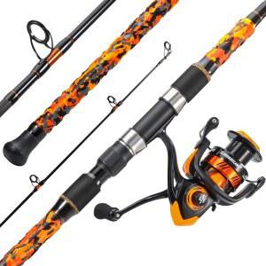 Sougayilang 3피스 서핑 낚싯대 콤보 미디엄 /헤비 여행용 스피닝 낚싯대, 5000 사이즈 릴 베이트 피더 콤보 2 9m 9피트 / 10피트 /11피트