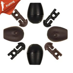 50Pcs 마이크로 잉어  변경 구슬 플라스틱 낚시 후크와 연결 안티 엉킴 방법 피더 도구 11x6x4mm