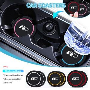 2pcs 자동차 컵 패드 실리콘 워터 코스터 음료 폭스 바겐 GTI Tiguan Passat B5 B6 B7 CC Jetta MK5 MK6 용