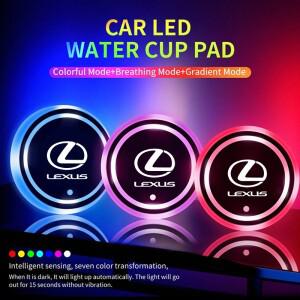 렉서스 IS250 IS300 RX350 LS500 LX600 NX260 CT200 ES RX NX LS UX LM용 차량용 워터컵 코스터 LED  조명