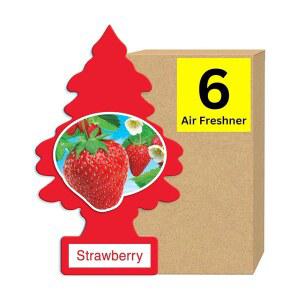 LITTLE TREES 자동차 공기 청정기 가정 또는 자동차용 걸이식 종이 나무 딸기 6팩