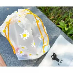 트렌디 끈파우치 인쇄 반투명 복조리끈 화장품