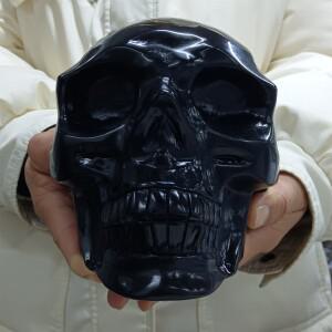 거대한 천연 흑요석 두개골 석영 크리스탈 광석 조각 광물 표본 레이키 치유 돌 자기 제거 에너지 장식