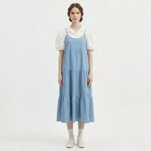 [NS홈쇼핑][샵앤] 여성 끈나시 3단 캉캉 데님 청 롱원피스 MSE-WDR-21185[35846625]