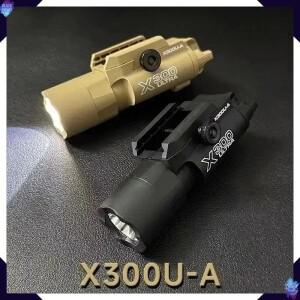 1pcs 전술 조명 X300 나일론 권총 총 스트로브 LED 라이트 20mm 레일 Airsoft 걸이사냥 손전등