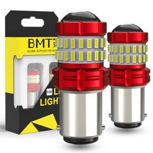 BMTxms 2개 1157 P21/5W BAY15D LED 후진등 브레이크등 자동차 바이크 오토바이 DRL 라이트 화이트 레드