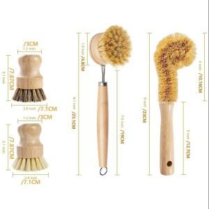 긴 손잡이가 있는 사이잘 냄비 브러쉬 기름기가 없는 가정용 주방 그릇 나비 및 채소 세척