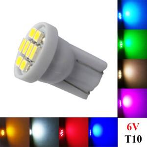 DC 6V AC 6.3V T10 W5W 194 168 555 무극성 핀볼 기계 LED 전구 고스팅 방지 자동차 인테리어 램프 8SMD 12
