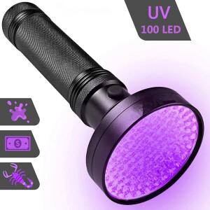 UV 플래시라이트 100 LED 라이트 395nm 자외선 토치 블랙 탐지기 검출기 파인더 건조한 애완동물 소변 얼룩