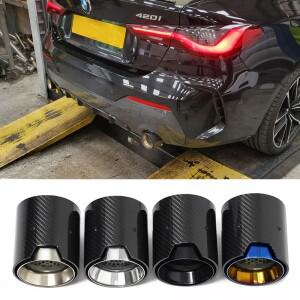 호환상품 탄소 섬유 배기 팁 깍지 테일 파이프 BMW 호환 호환 4 시리즈 G22 G23 G26 광택 M 퍼포먼스 스타