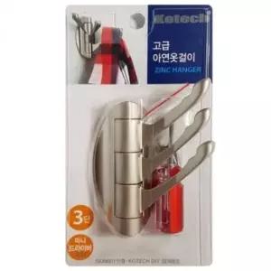 [생활] 벽면행거 3단 아연 옷걸이 벽부착 행거 수납 고리
