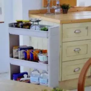 [생활] 슬림 선반 18CM 3단 이동트롤리 트롤리수납함