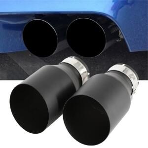 호환상품 1개 무광 블랙 머플러 스테인리스 스틸 범용 엔드 파이프 자동차 배기 슬래시 컷 팁