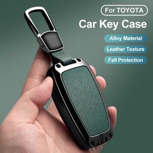 아연 합금 자동차 스마트 키 케이스 커버 키체인 토요타 아발론 캠리 RAV4 프리우스 CHR 코롤라 랜드 크루